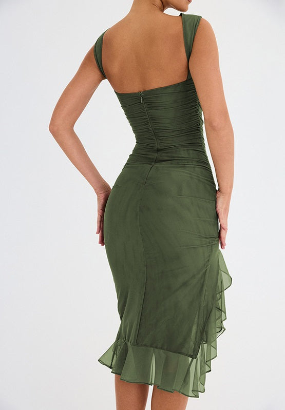 Patricia Hunt™️ Split ruffle dress