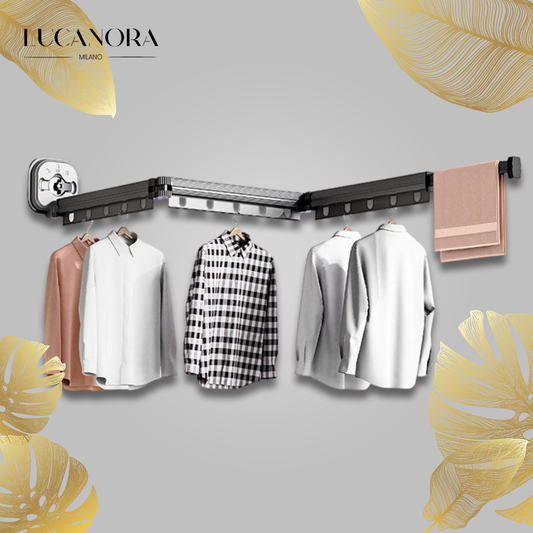 RetractRack™️ Pull-out wall clothes hanger with suction cup