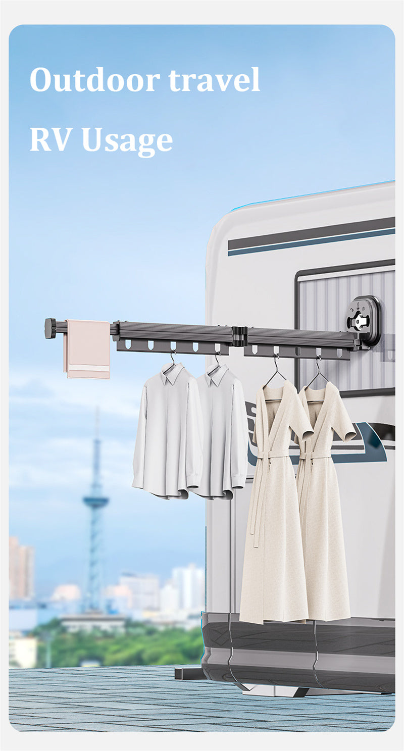 RetractRack™️ Pull-out wall clothes hanger with suction cup