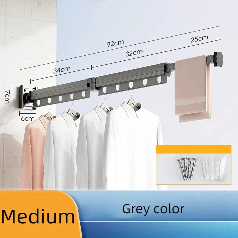 RetractRack™️ Pull-out wall clothes hanger with suction cup
