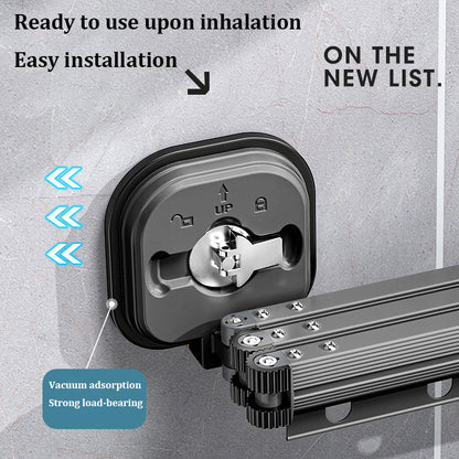 RetractRack™️ Pull-out wall clothes hanger with suction cup
