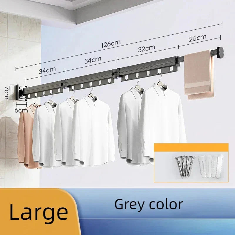 RetractRack™️ Pull-out wall clothes hanger with suction cup