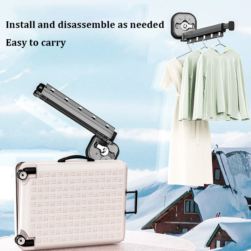 RetractRack™️ Pull-out wall clothes hanger with suction cup