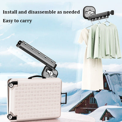 RetractRack™️ Pull-out wall clothes hanger with suction cup