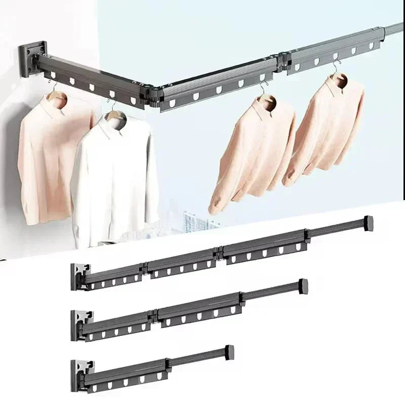 RetractRack™️ Pull-out wall clothes hanger with suction cup