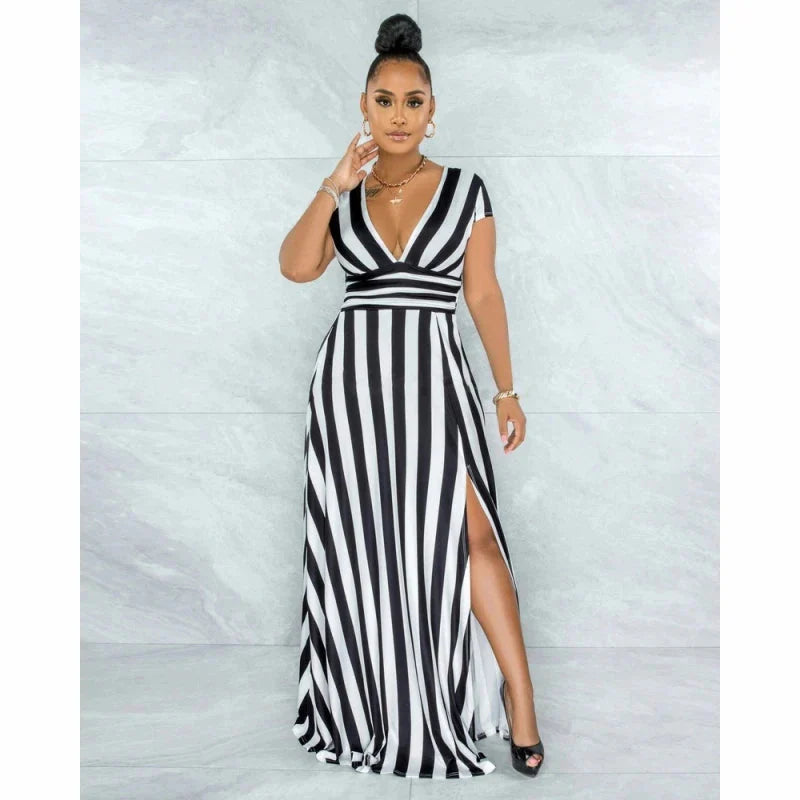 Rosa Cobb™ Striped dress with high waist