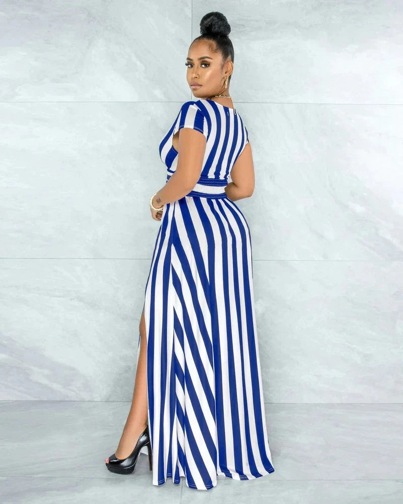 Rosa Cobb™ Striped dress with high waist