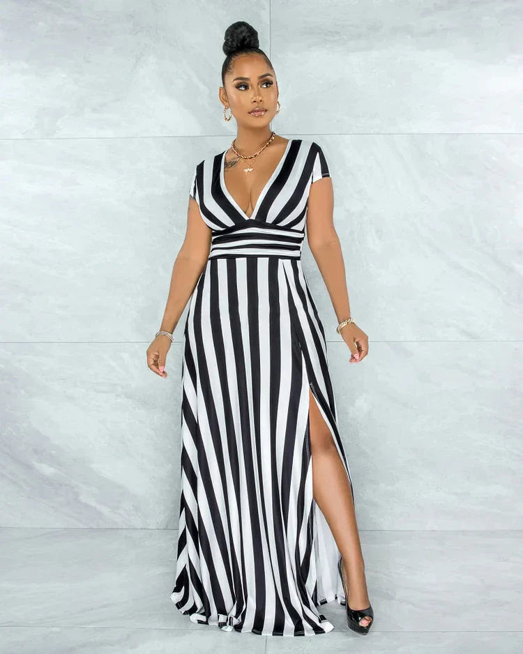 Rosa Cobb™ Striped dress with high waist