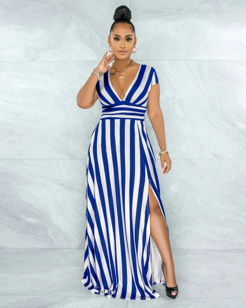 Rosa Cobb™ Striped dress with high waist