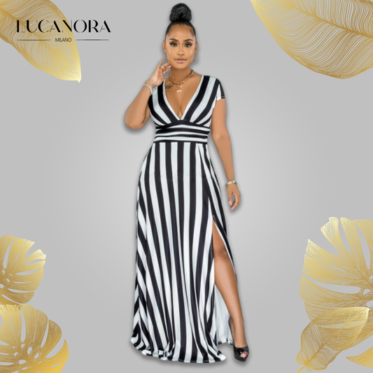 Rosa Cobb™ Striped dress with high waist