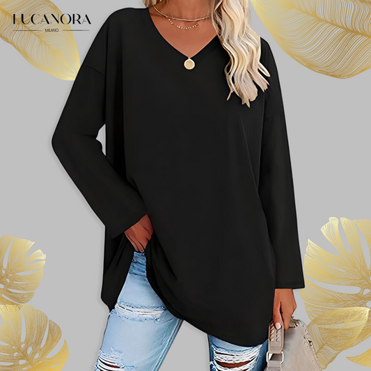 Rosalba™ Comfortable blouse with a neckline