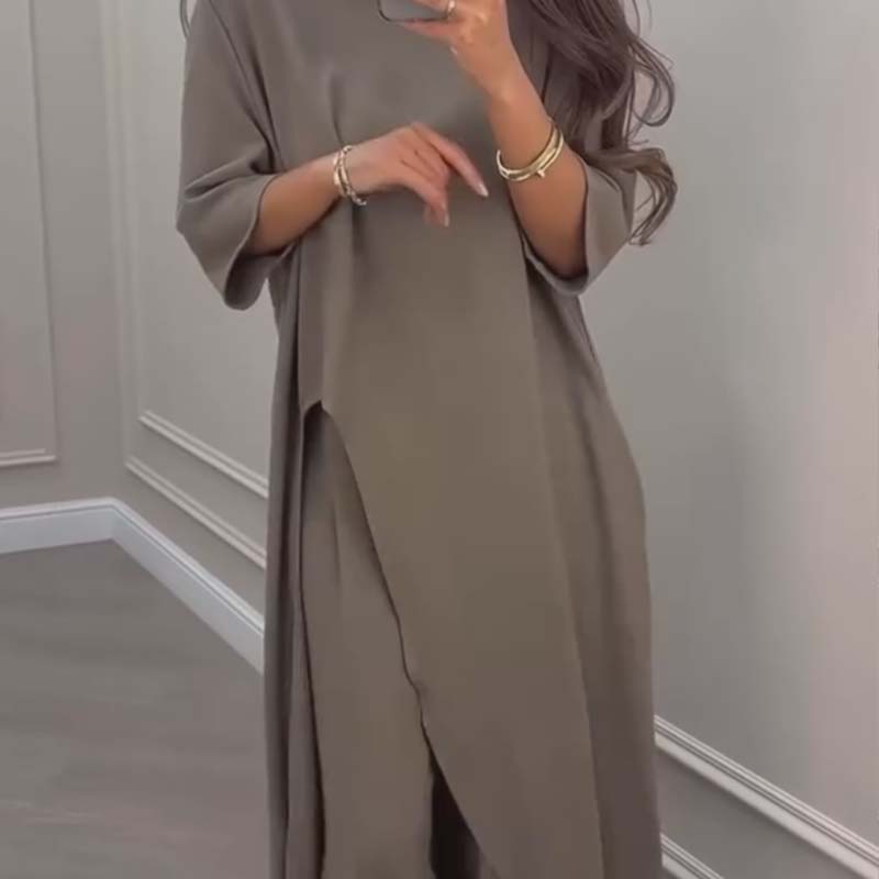Saba Donis™ Irregular Top & Wide-Leg Pants Outfit