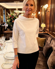 Sabina Argiro™ Fashion T-shirt with half turtleneck