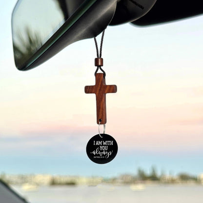 SafeCross™ Bible Verse Car Rearview Hanging Cross Ornament