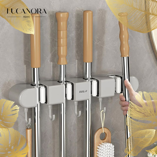 SafeHold™ Multifunctional mop holder with hook