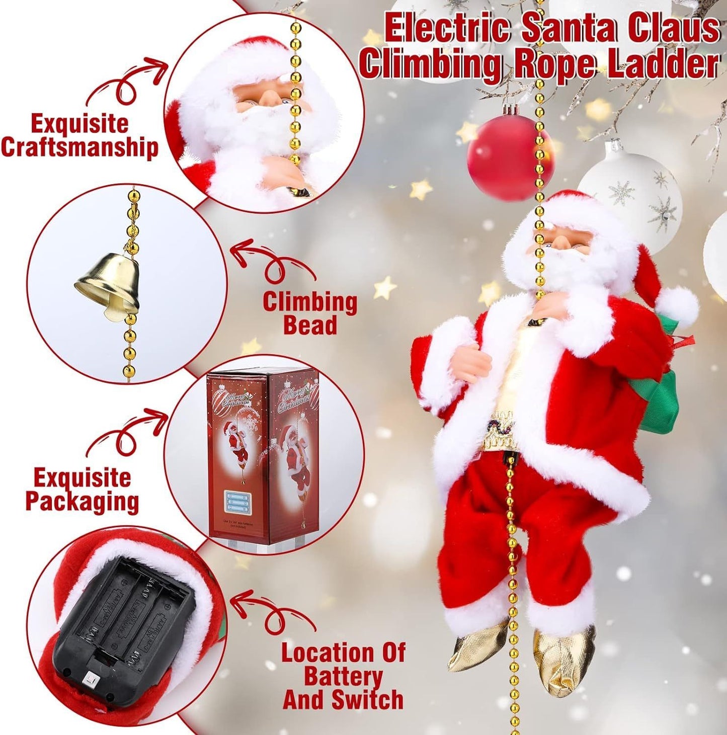 SantaRope™ Rope climbing Santa decoration