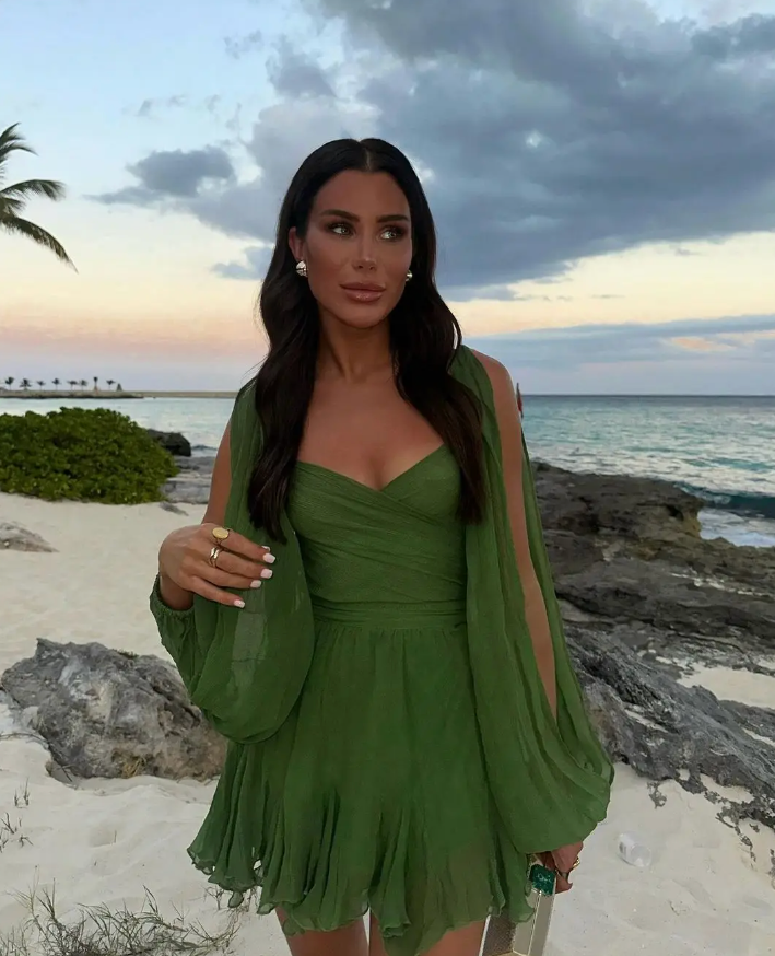 Alice Morrow™ Off-the-shoulder V-neck dress