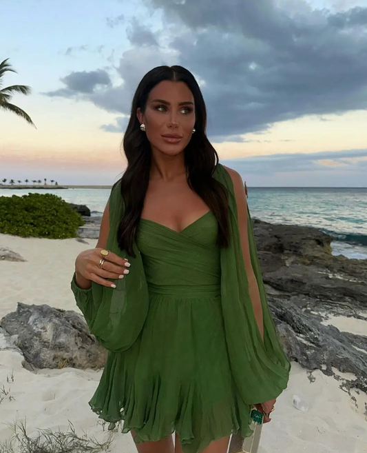 Alice Morrow™ Off-the-shoulder V-neck dress