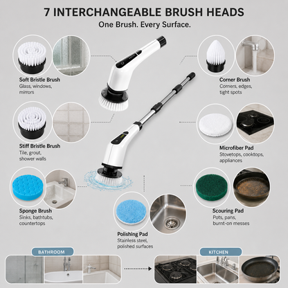 ScrubTech Pro™ Electric Scrub Brush for Fast, Strain-Free Cleaning