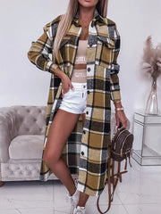 Karine Baschet™️  Checked coat, fastened with buttons and pockets