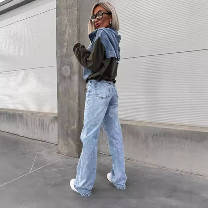 Serafina™ Denim Jacket with Hood and Drawstring