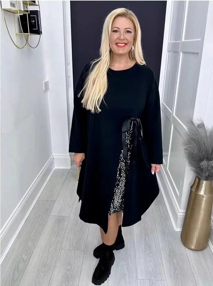 Serena Delmorri™ Sequin Side Slit Evening Dress