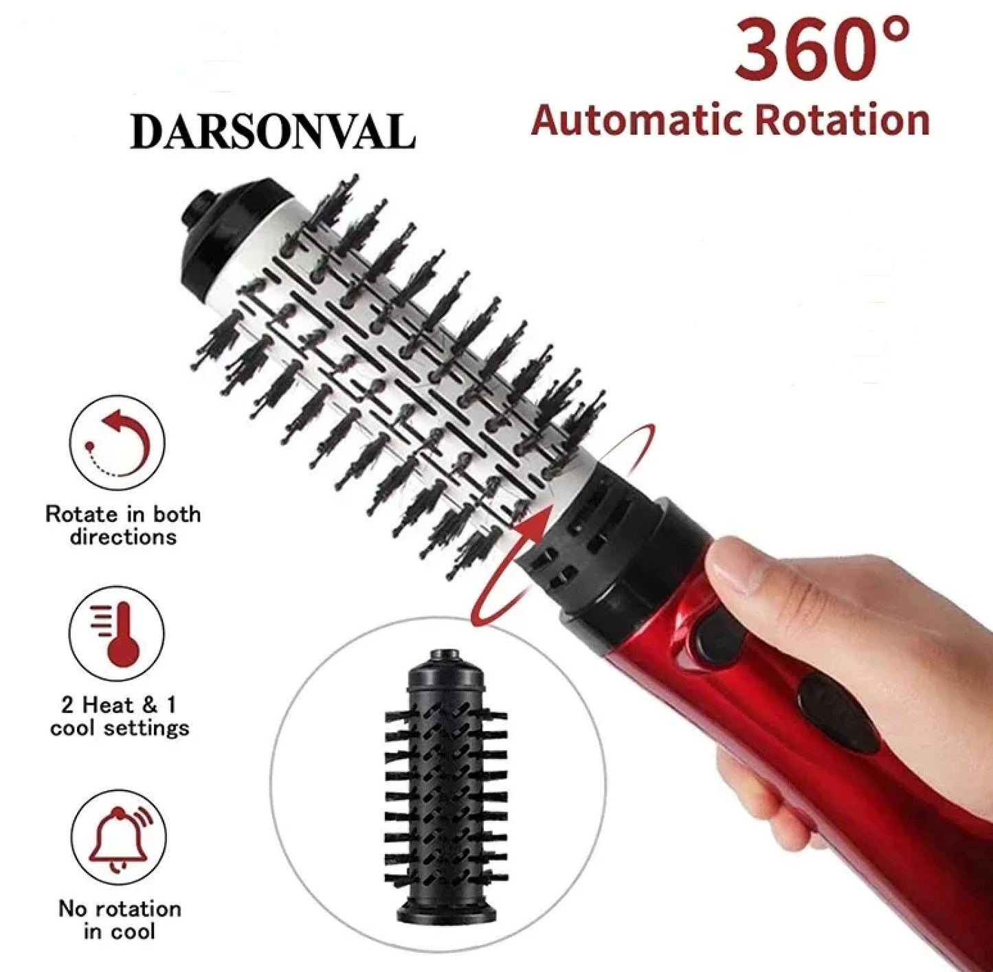 Hair Glam™️ 3 in 1 rotary brush, styler and hair dryer