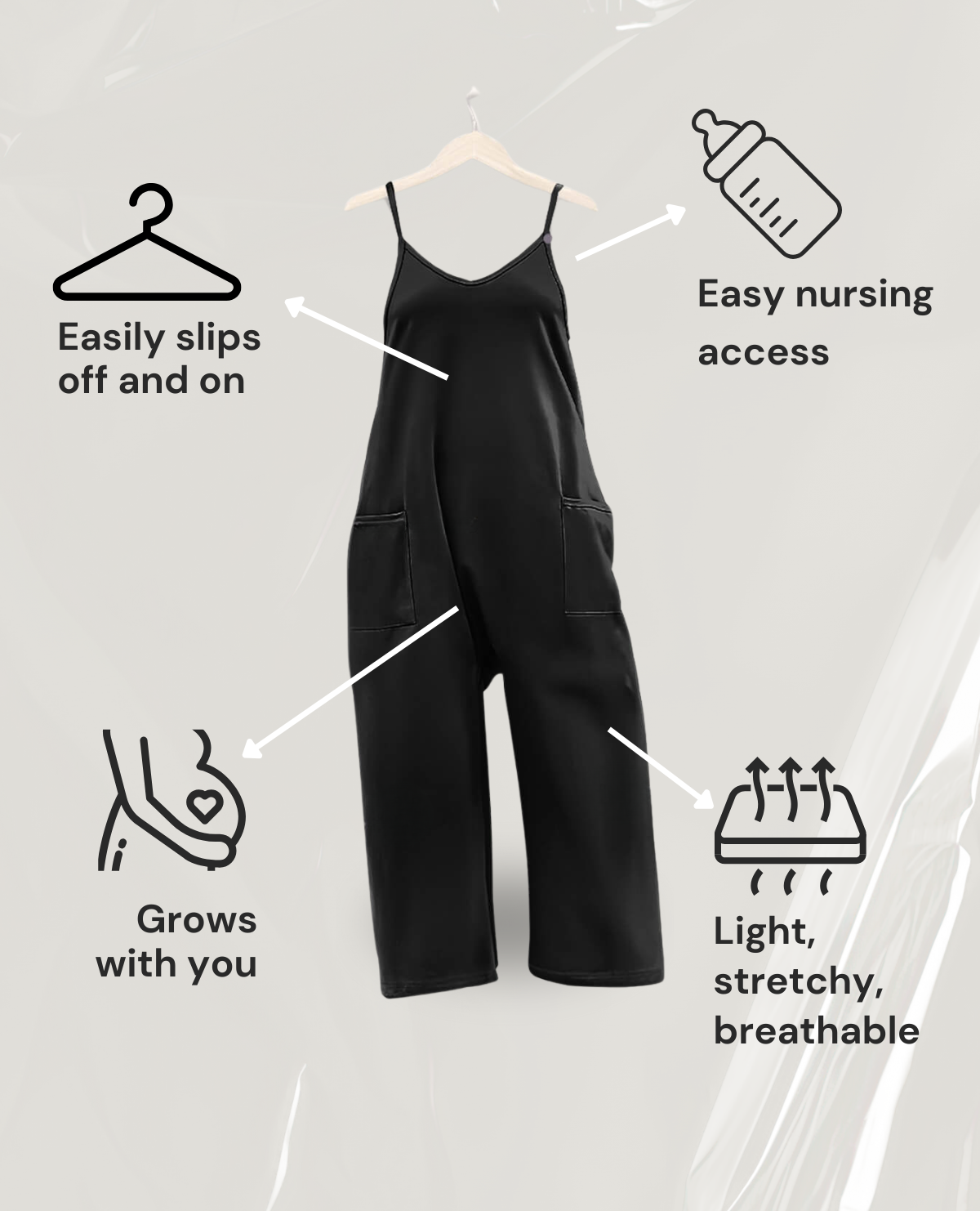 Stella Reo™ Maternity & Postpartum Oversized Jumpsuit