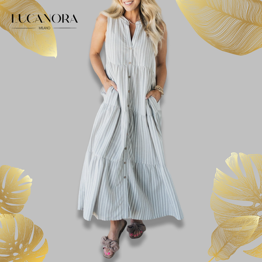 Taylor Lee™️ Striped V-neck dress