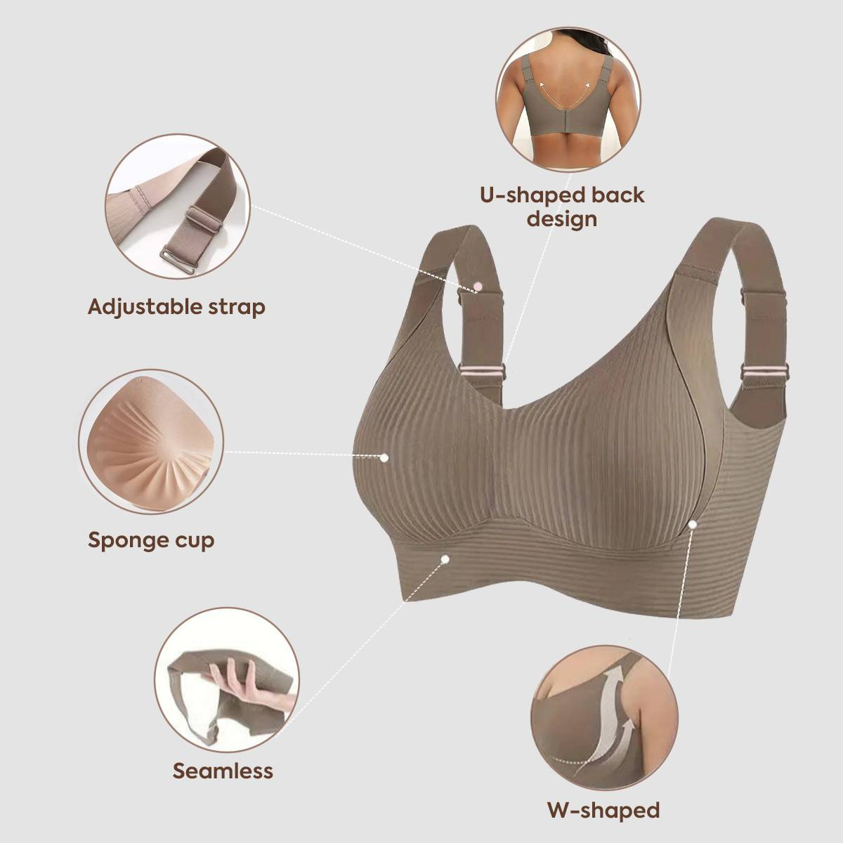Trasea Colli™ Wire-free Non slip bra