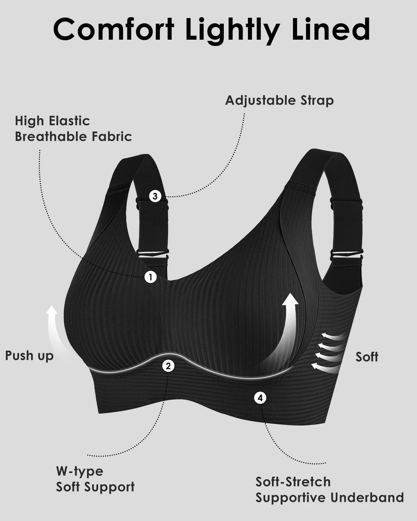 Trasea Colli™ Wire-free Non slip bra