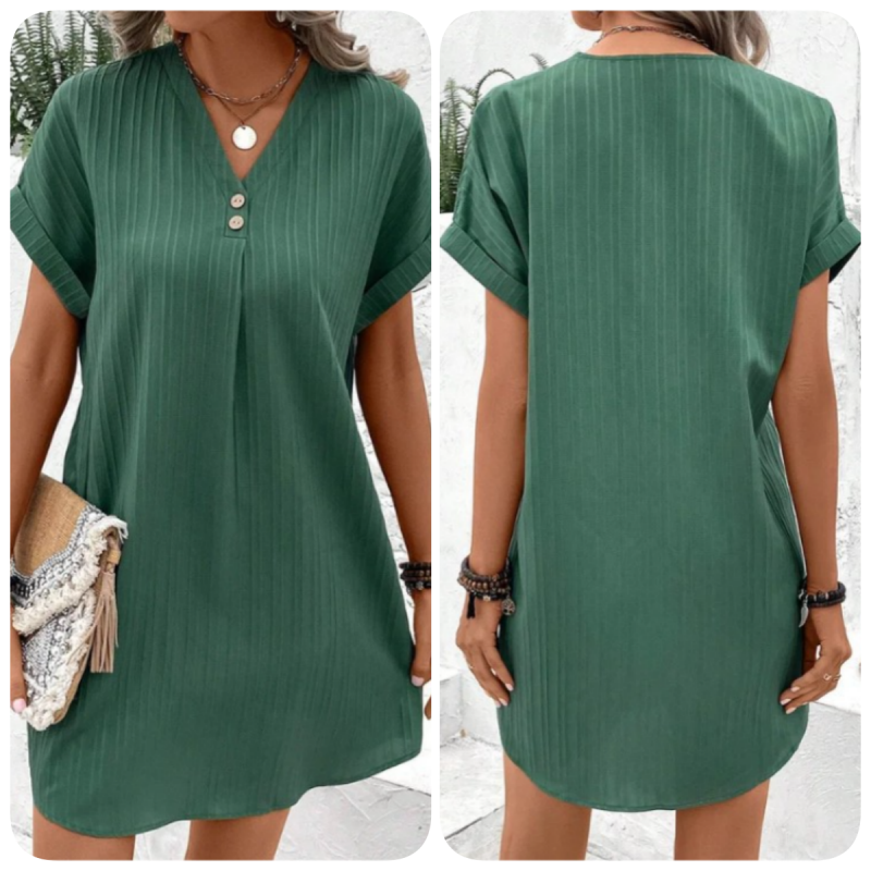 Trasea Pacini™ Casual short sleeve V-neck dress