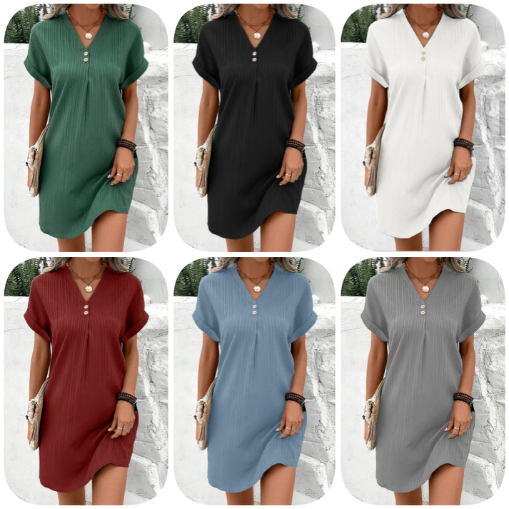 Trasea Pacini™ Casual short sleeve V-neck dress