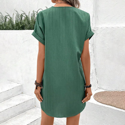 Trasea Pacini™ Casual short sleeve V-neck dress