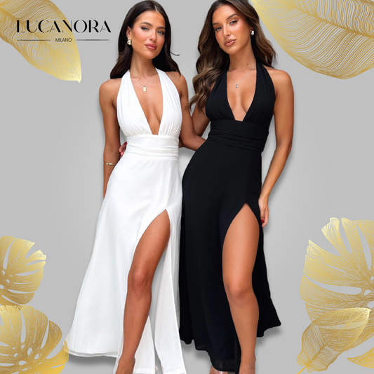 Trini™ Slim dress with V-neck and split