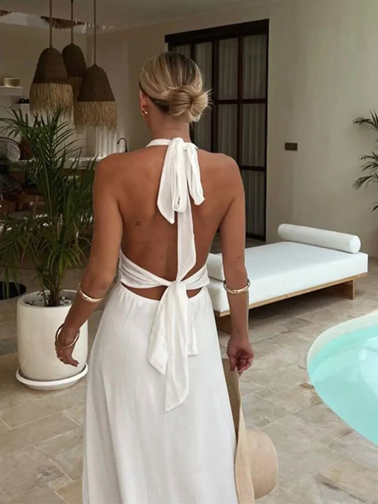 Trini™ Slim dress with V-neck and split