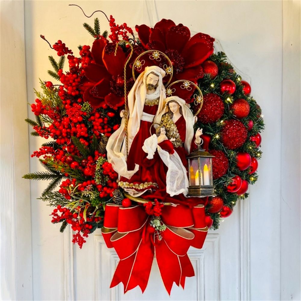 Twinkle Ring™ Christmas wreath with lights