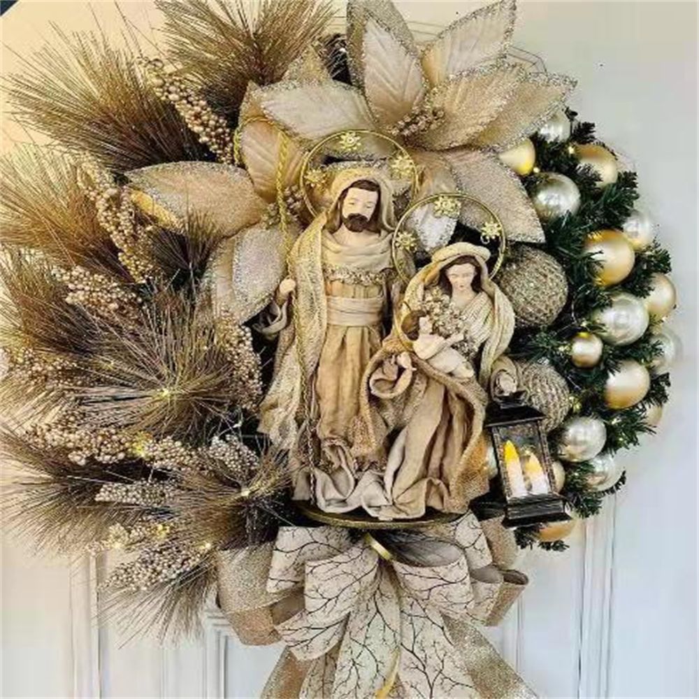 Twinkle Ring™ Christmas wreath with lights