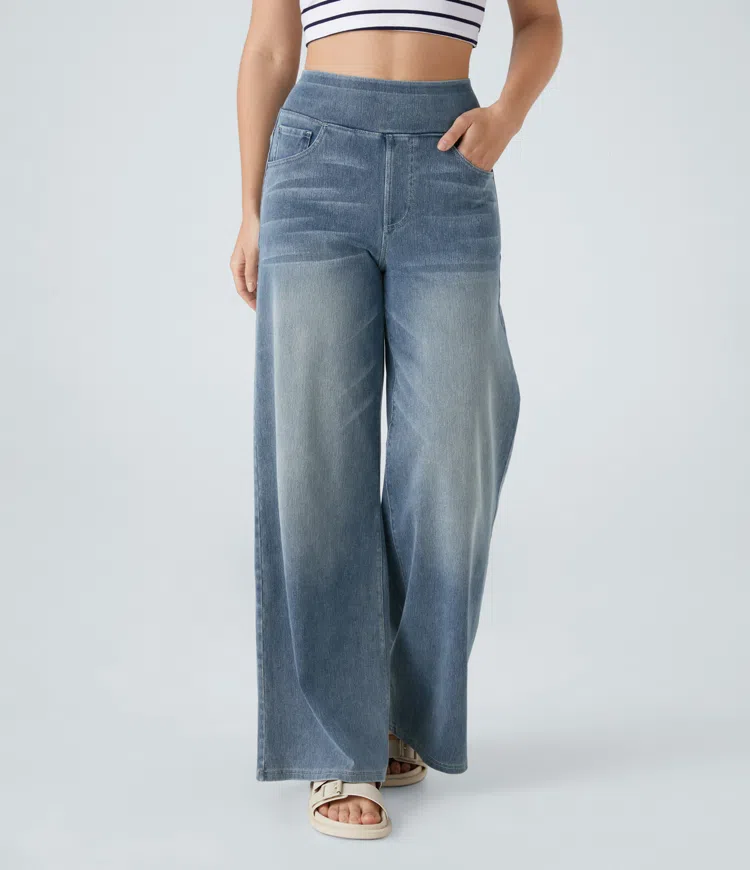 Uliva Di Rocco™ Super Stretch High-Waisted Wide Leg Jeans