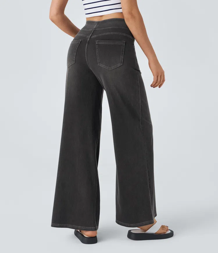Uliva Di Rocco™ Super Stretch High-Waisted Wide Leg Jeans