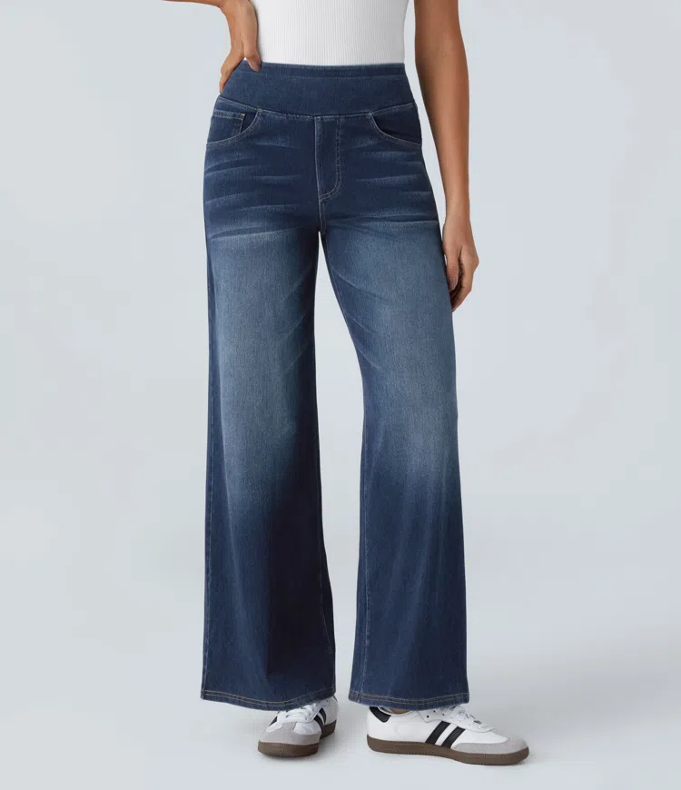 Uliva Di Rocco™ Super Stretch High-Waisted Wide Leg Jeans