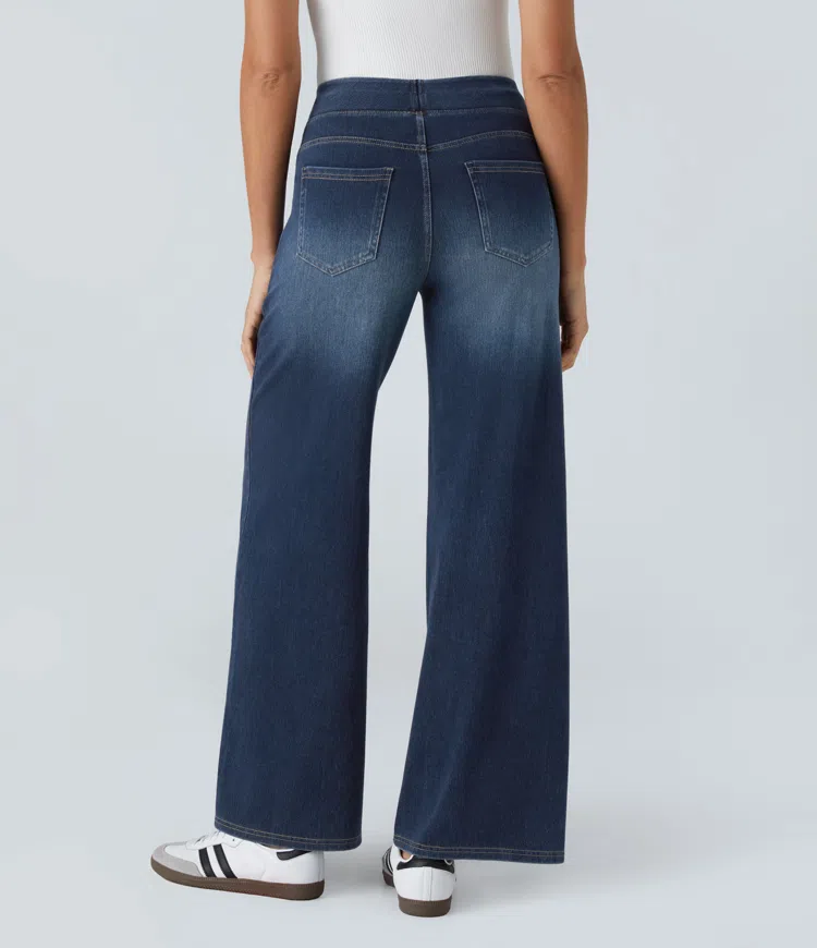Uliva Di Rocco™ Super Stretch High-Waisted Wide Leg Jeans