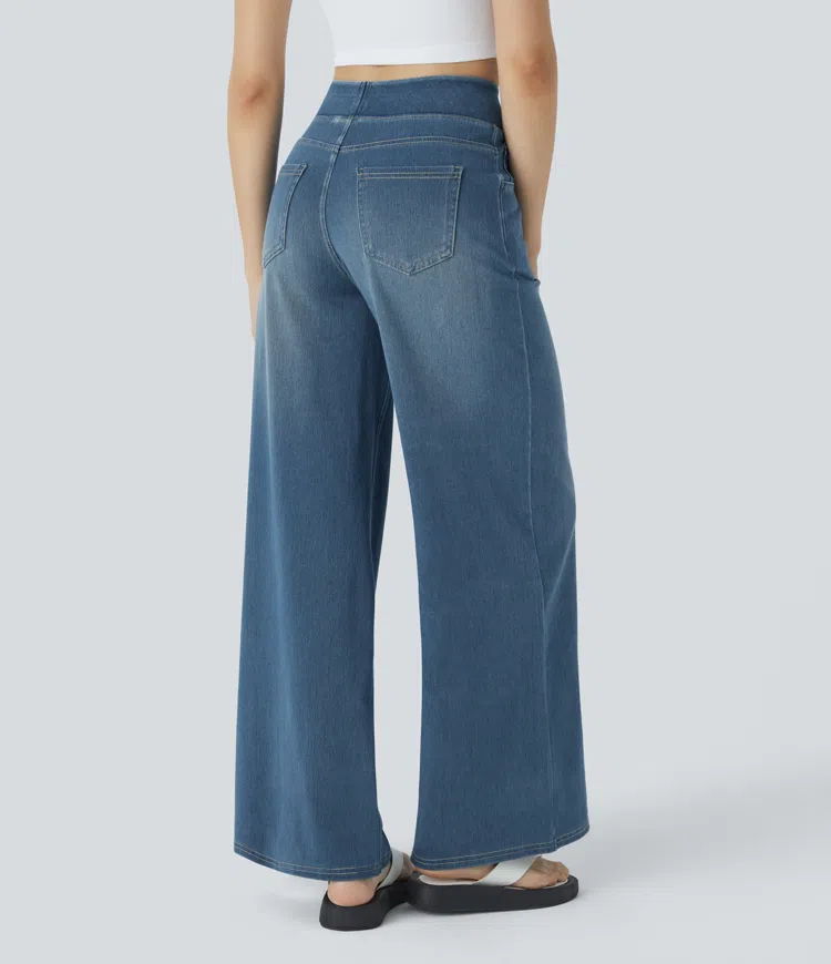 Uliva Di Rocco™ Super Stretch High-Waisted Wide Leg Jeans