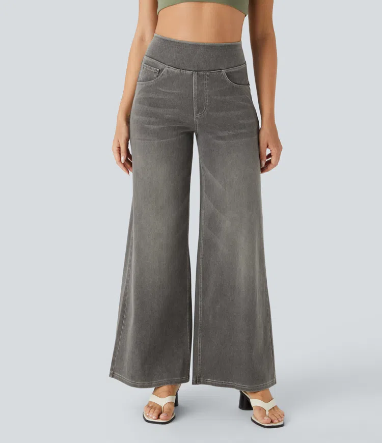 Uliva Di Rocco™ Super Stretch High-Waisted Wide Leg Jeans