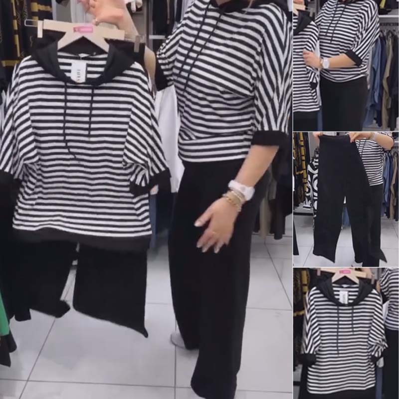 Valeria Mosco™ Women's set consisting of a top and striped trousers