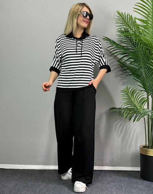 Valeria Mosco™ Women's set consisting of a top and striped trousers