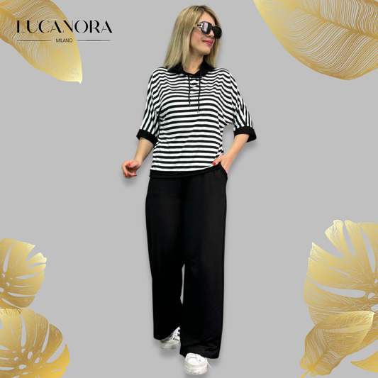 Valeria Mosco™ Women's set consisting of a top and striped trousers