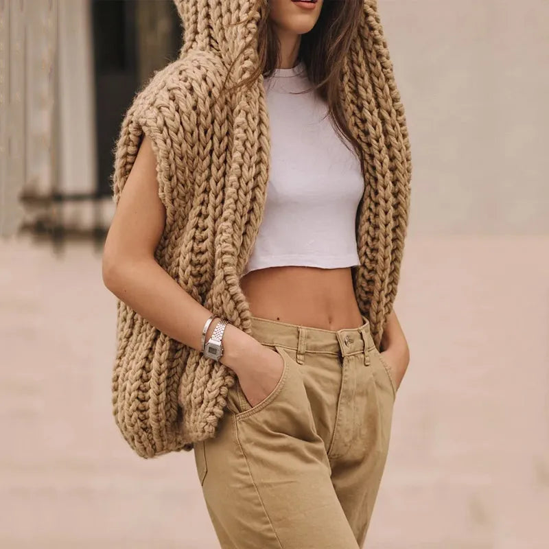 Dixie™ Loose knit sweater with hood