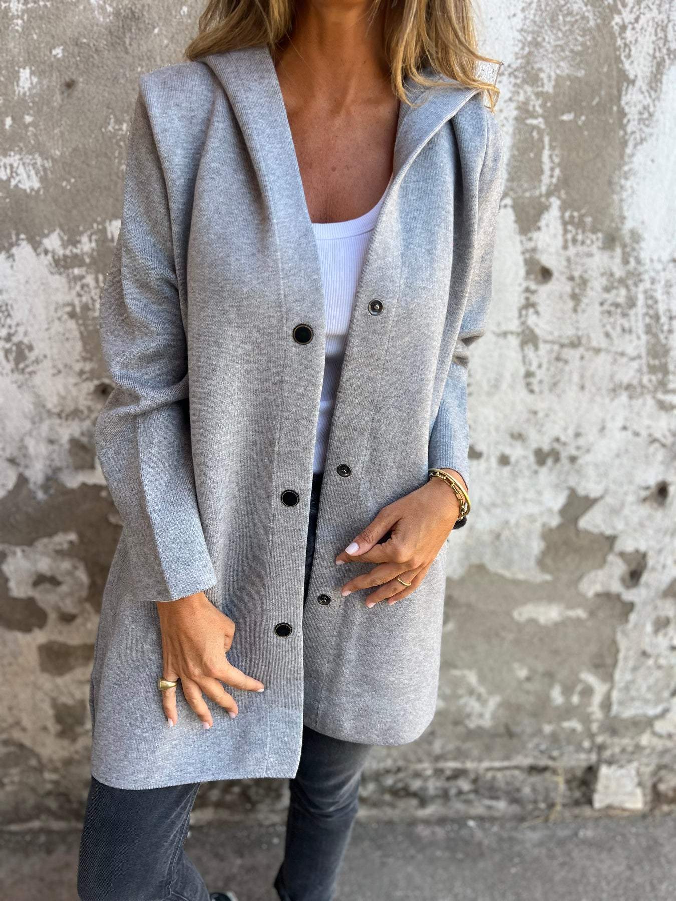 Xènia Enciso™ Casual single breasted jacket with hood