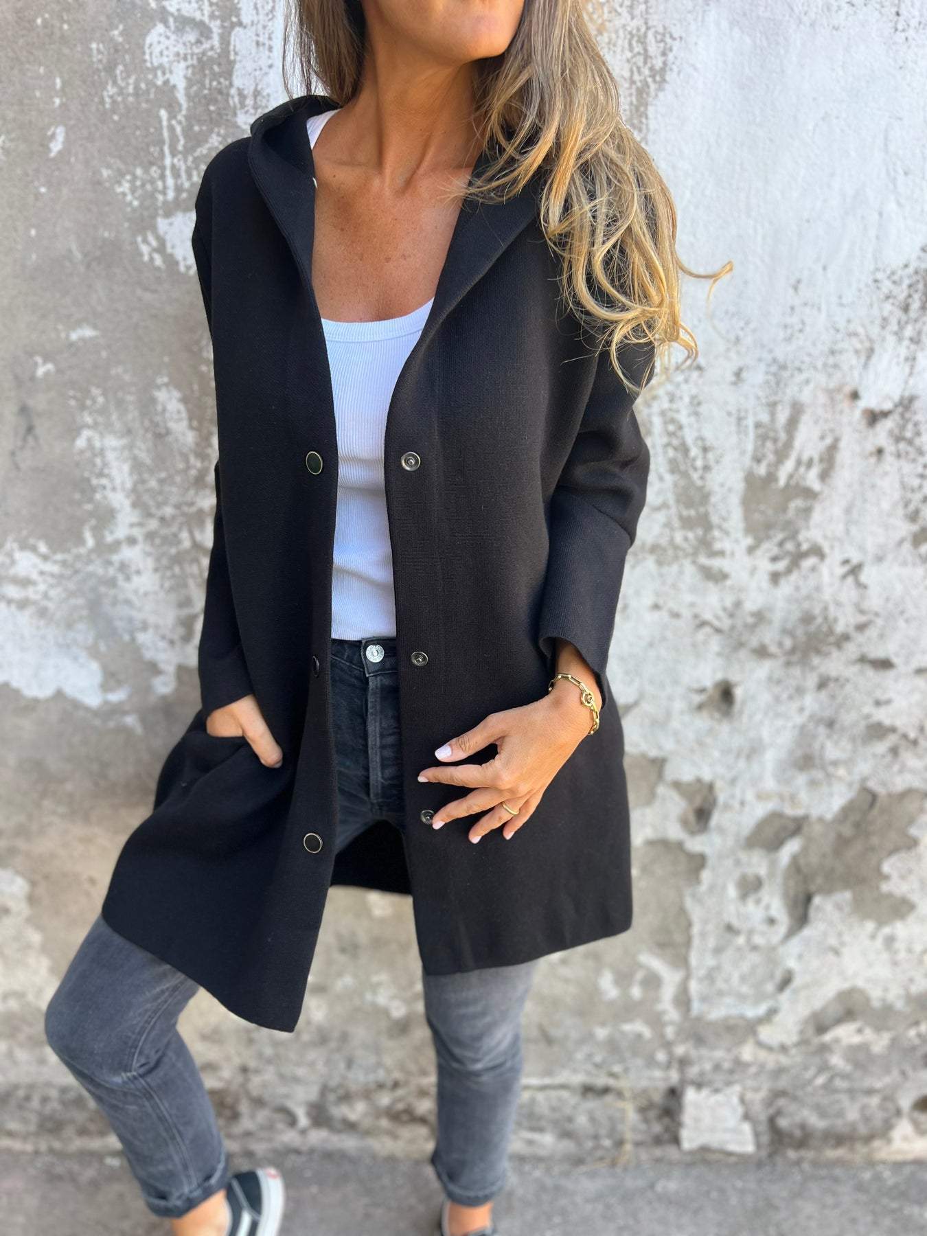 Xènia Enciso™ Casual single breasted jacket with hood